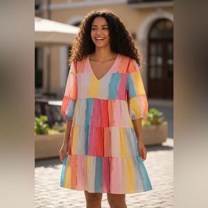 Colorful Patchwork Dress